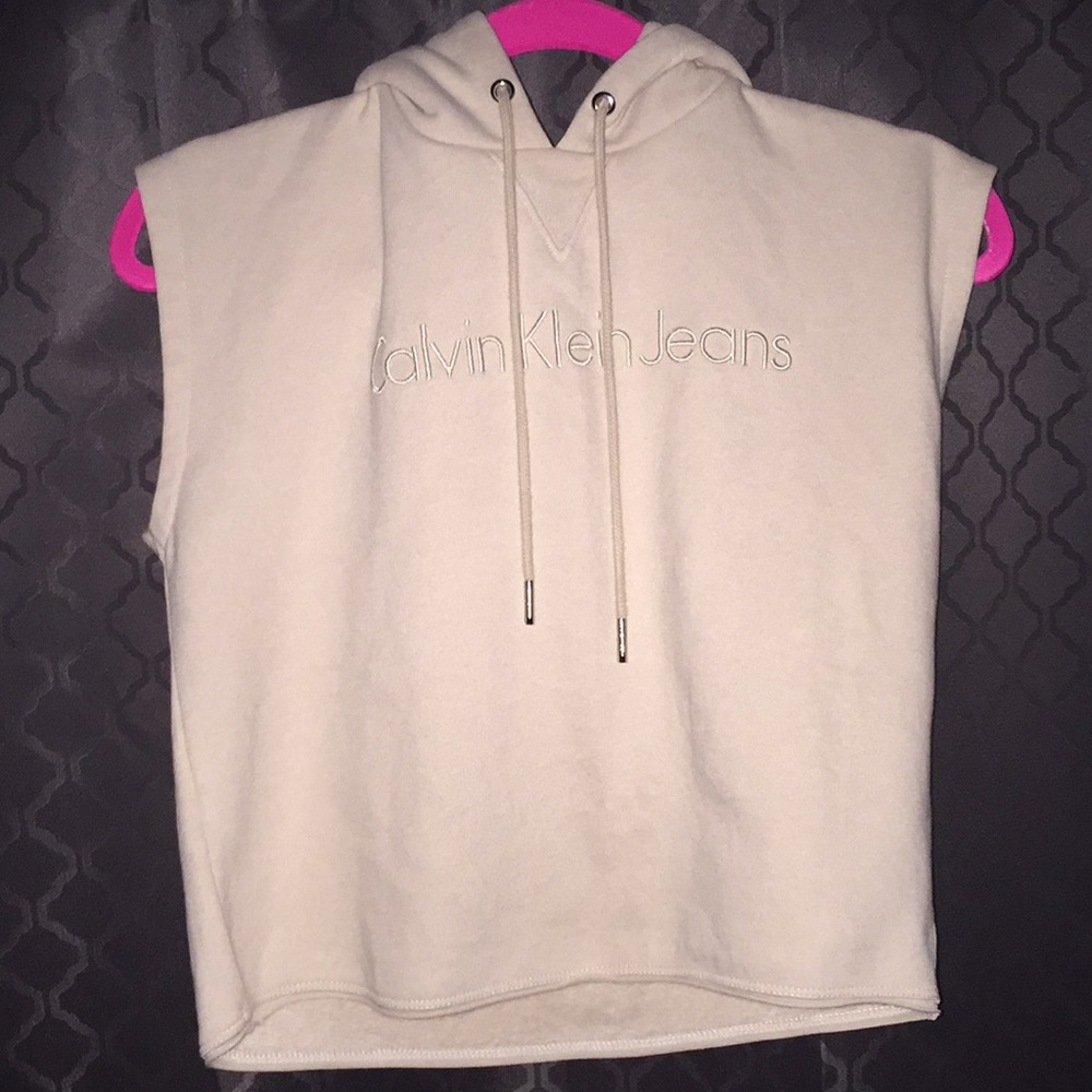 Calvin Klein Jeans sleeveless crop hoodie
